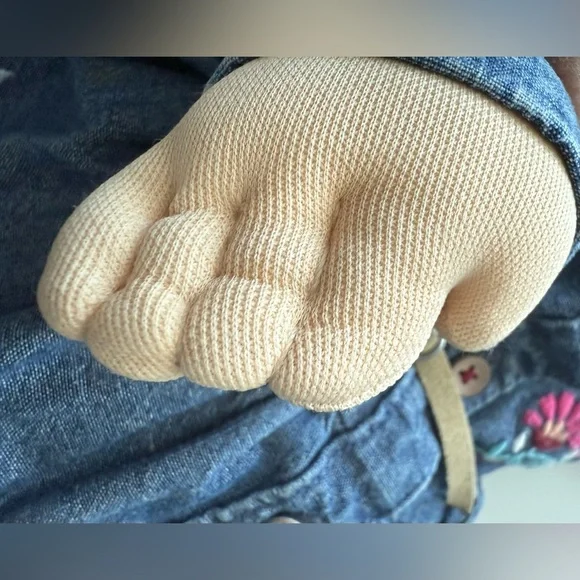 Vintage Cabbage Patch Doll in Denim Dress with Blonde Hair - Picture 10 of 15